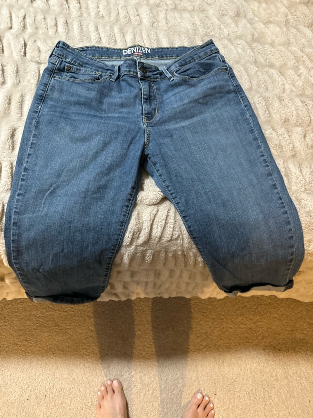 Levi's Denizen Blue Denim Jeans with Yellow Stitching